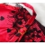 Piżama z satyny jedwabnej S/M- czerwona- koronka- typ serduszka